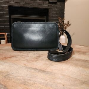 Vintage Coach Black East West Legacy Compartment Bag